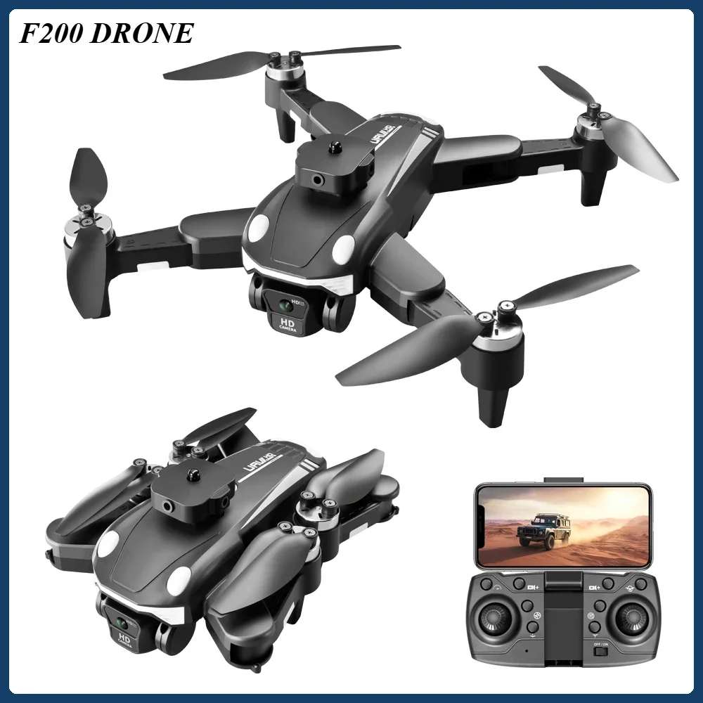 F200 Brushless Drone HD 8K Dual Camera Drones Aerial Photography Optical Flow 360°Obstacle Avoidance Remote Control Dron Toys