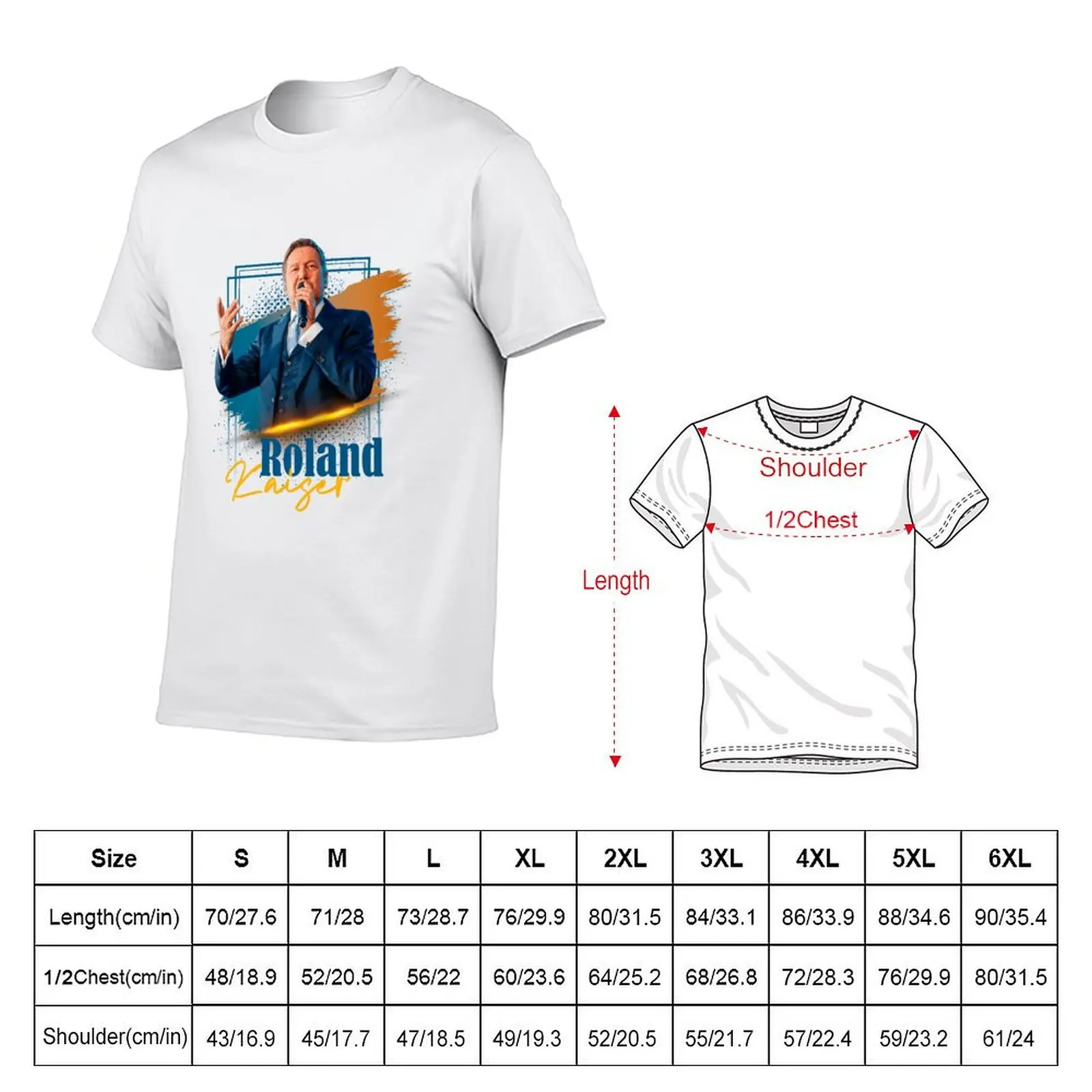 Roland Kaiser T-Shirt t shirts for man cotton funny man t shirt luxury essential t shirt T-shirt