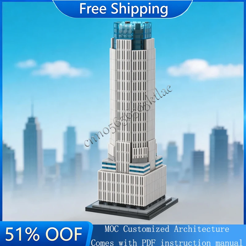 

1234 Parts MOC 1:800 Modern City Skyscraper Building Model Children Educational Assembly Boys Girls Toys Birthday Creative Gifts