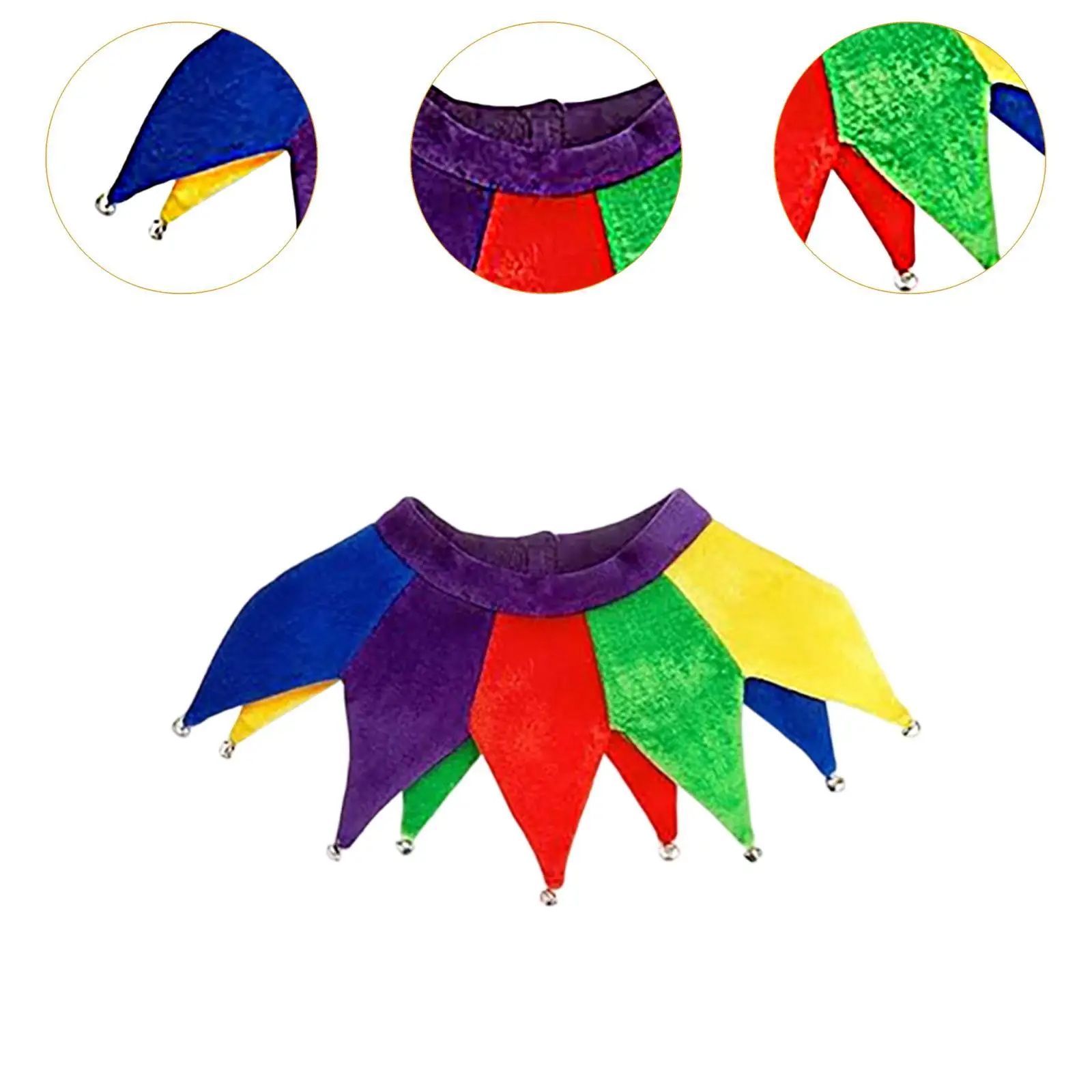 Velvet Neck Ruffle Clown Collar Halloween Cosplay Accessory Fake Collar for Costumes and Performances