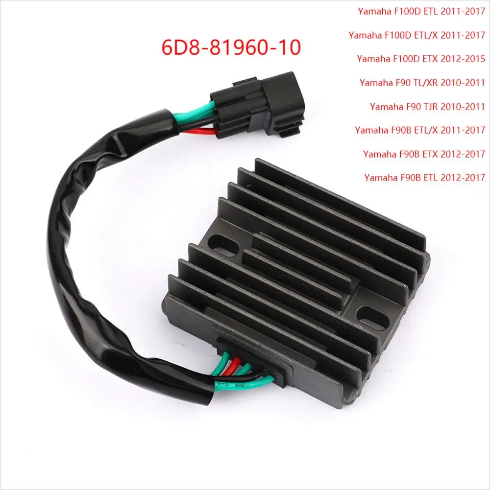 

Regulator rectifier For Yamaha F100D ETL ETL/X 2011-2017 ETX 2012-2015 F90 TL/XR TJR 2010-2011 F90B ETL/X F90B EX 6D8-81960-10