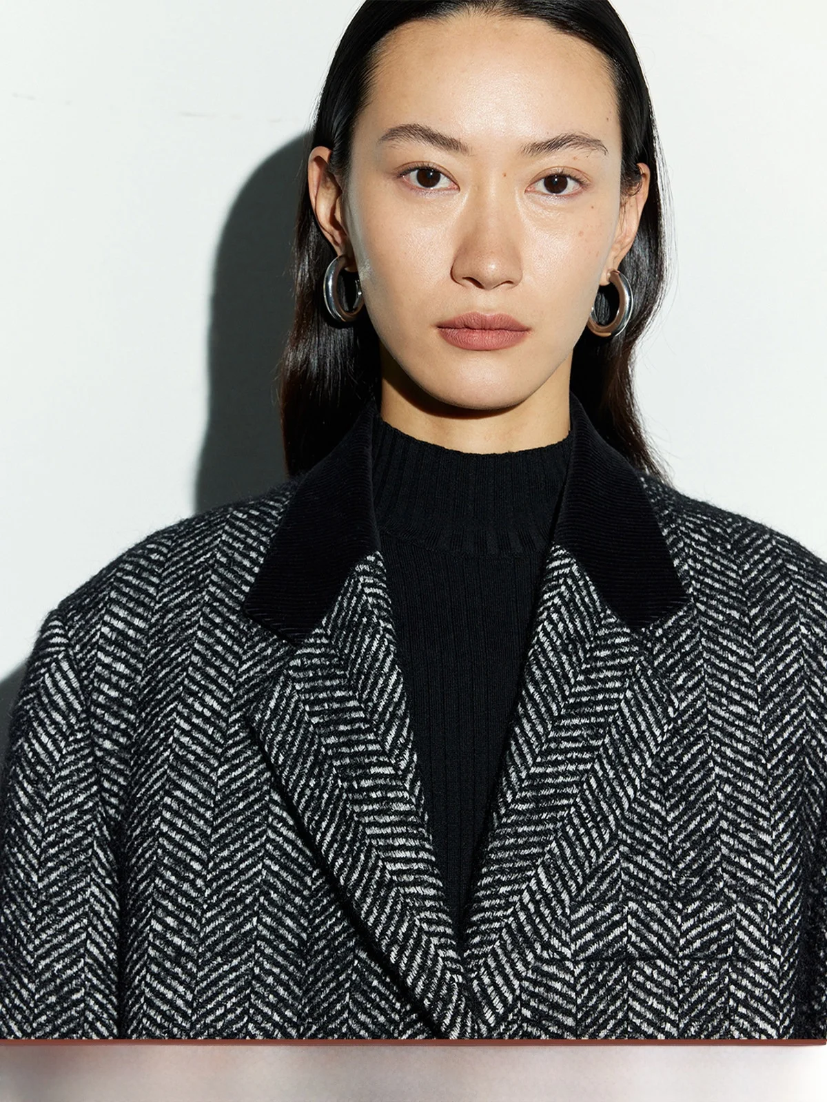 

Randiece New Plaid Corduroy Patchwork Peak Lapel Women's Suit Jaet Mid-Length Single Button Winter Faion Ladies'