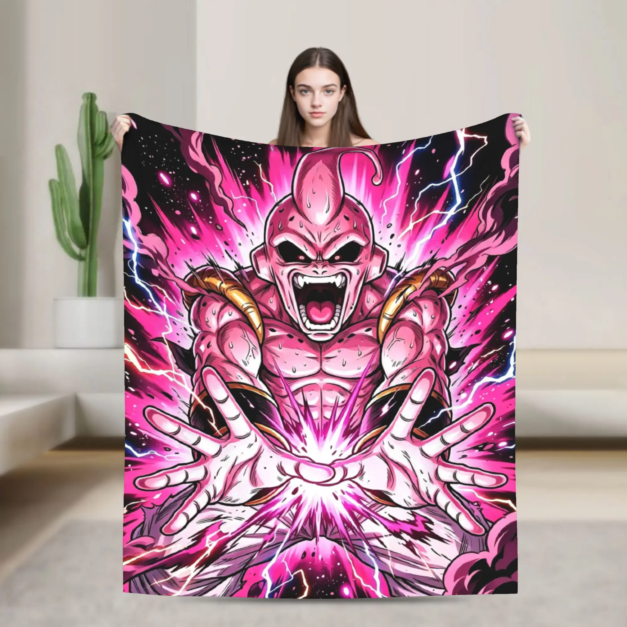Sofa Fleece D-Dragon B-Ball Supers Buus Throw Blanket Warm Flannel Monster Majins Blankets for Bedroom Car Couch Bedspreads