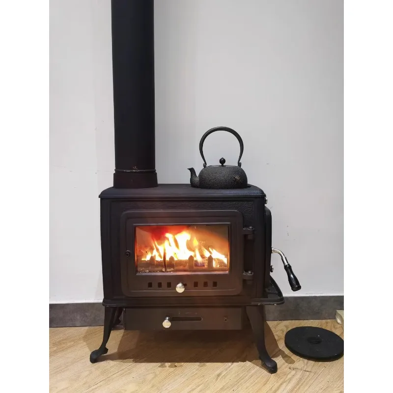 Cast Iron Double Burning Fireplace Real Fire Household Wood Burning European Living Room Heating Independent Heating