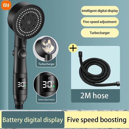 Cabezal de ducha XIAOMI MIJIA con pantalla de temperatura, cabezal de ducha con carga Turbo, cabezal de ducha con salida de agua grande para el hogar