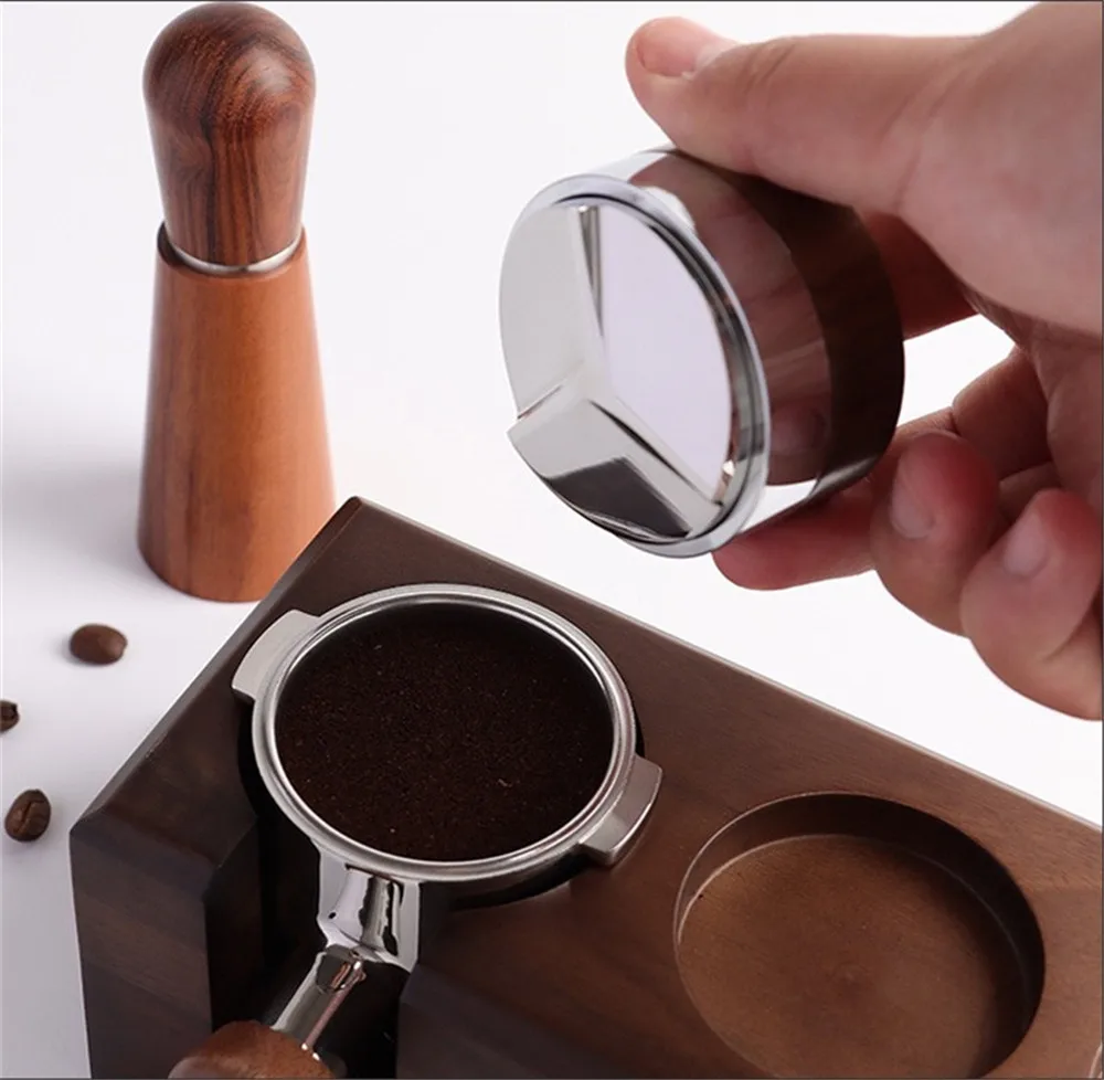 51/53/58mm Coffee Distributor 3 Angled Slopes Coffee Tamper 304 Stainless Steel Espresso Distribution Tool