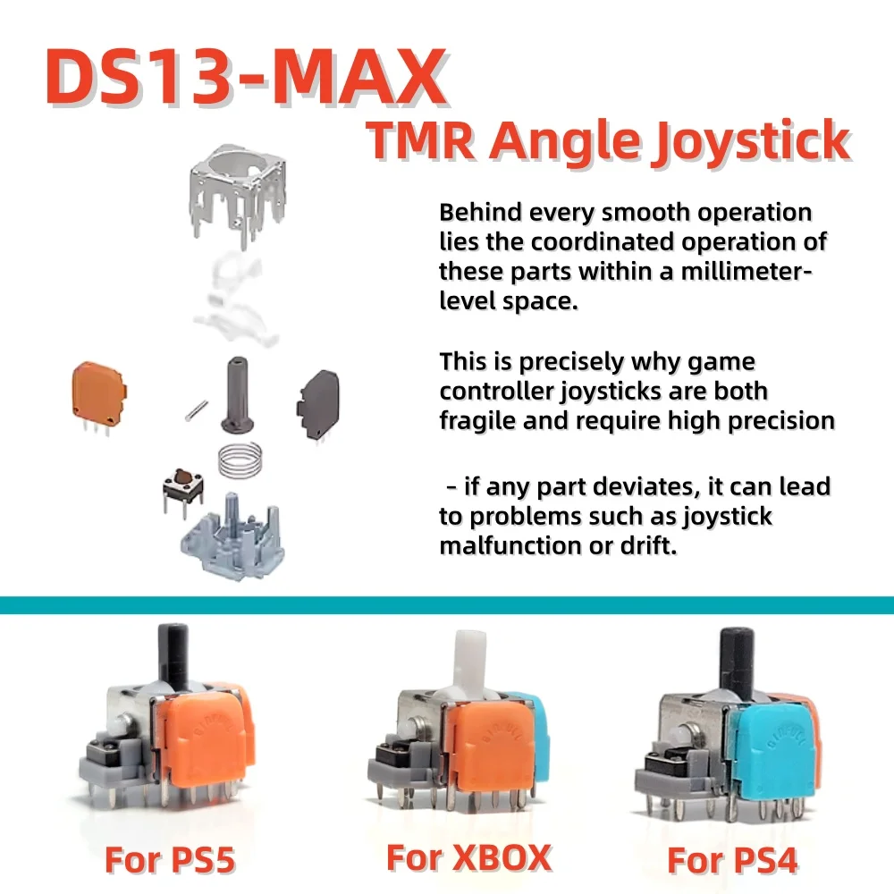 2/10 SZT. GINFULL DS13 MAX TMR Elektromagnetyczny Joystick do Kontrolera PS5 2. Generacji, Ulepszony Kątowy Tunel Halla, Magnetyczny Opór — zdjęcie produktu 4