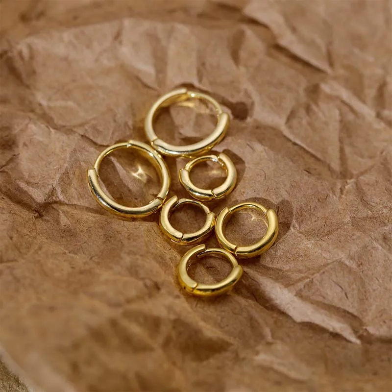 Aide Kleine Creolen aus 925er-Sterlingsilber, Roségold, für Damen und Mädchen, Geschenk, Hochzeit, Verlobung, Party, Geschenk, glatte Ohrknochenschnalle – Detail 7