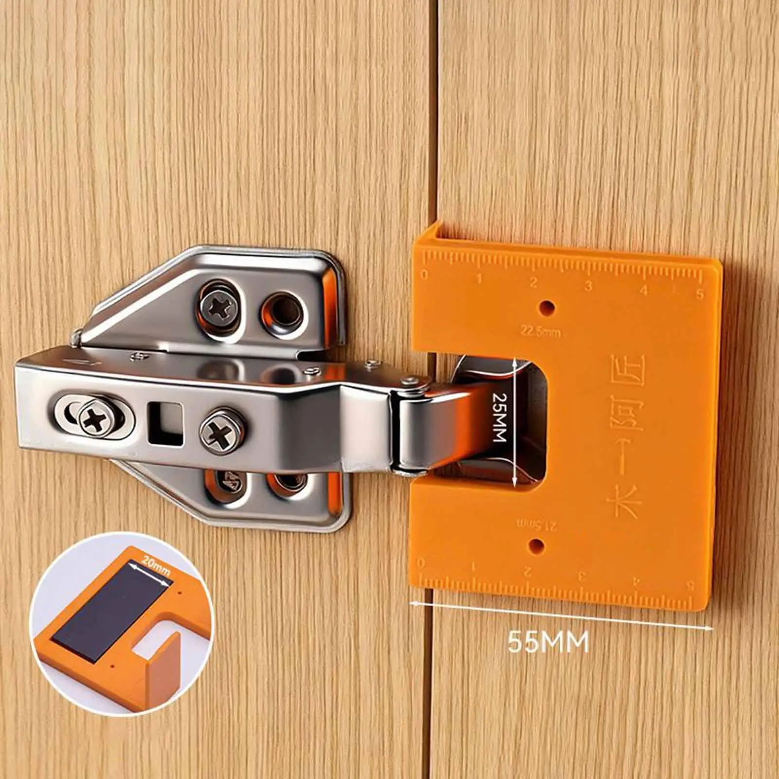 Hinge Installation Positioning Piece with Magnetic Woodworking Quick Installation Point Fixed Plate for Cabinet Door Panel Hing