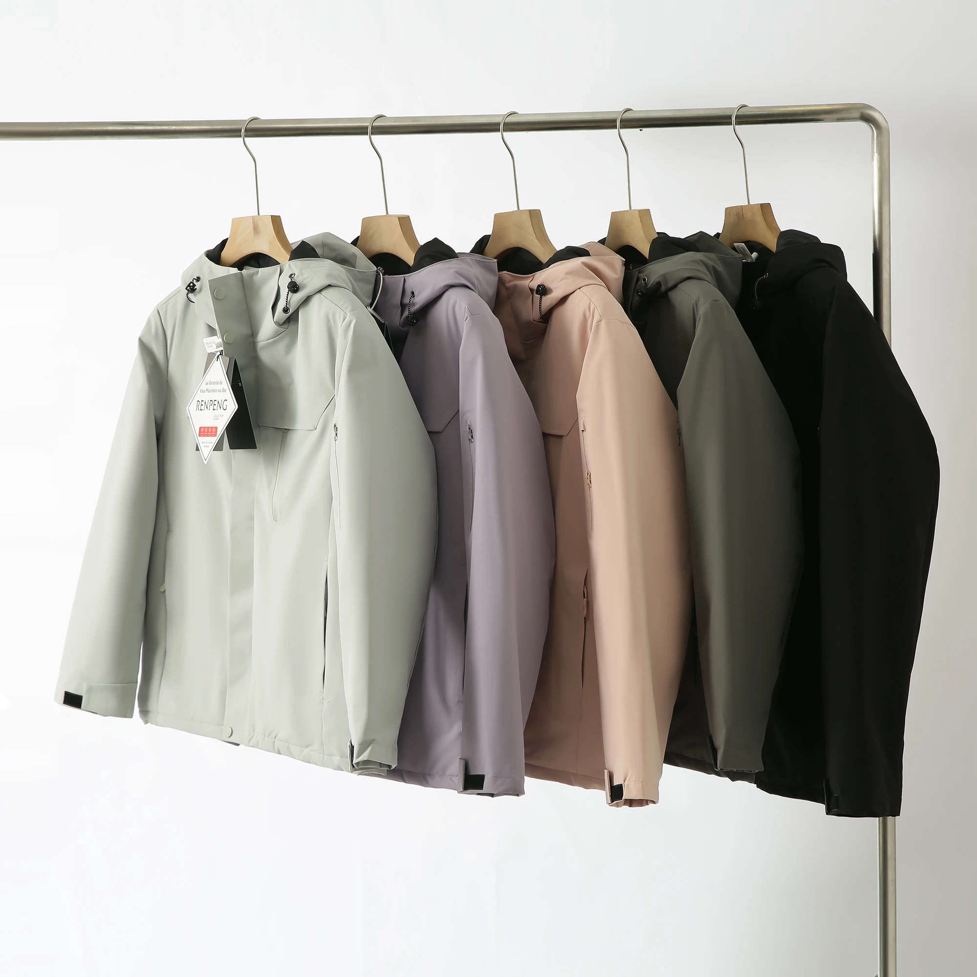 

Laser Cut Outdoor Men's Cotton Jaet Windproof Warm Hooded Coat Waterproof Spring Autumn Winter Faion Urban Sle Long Sve