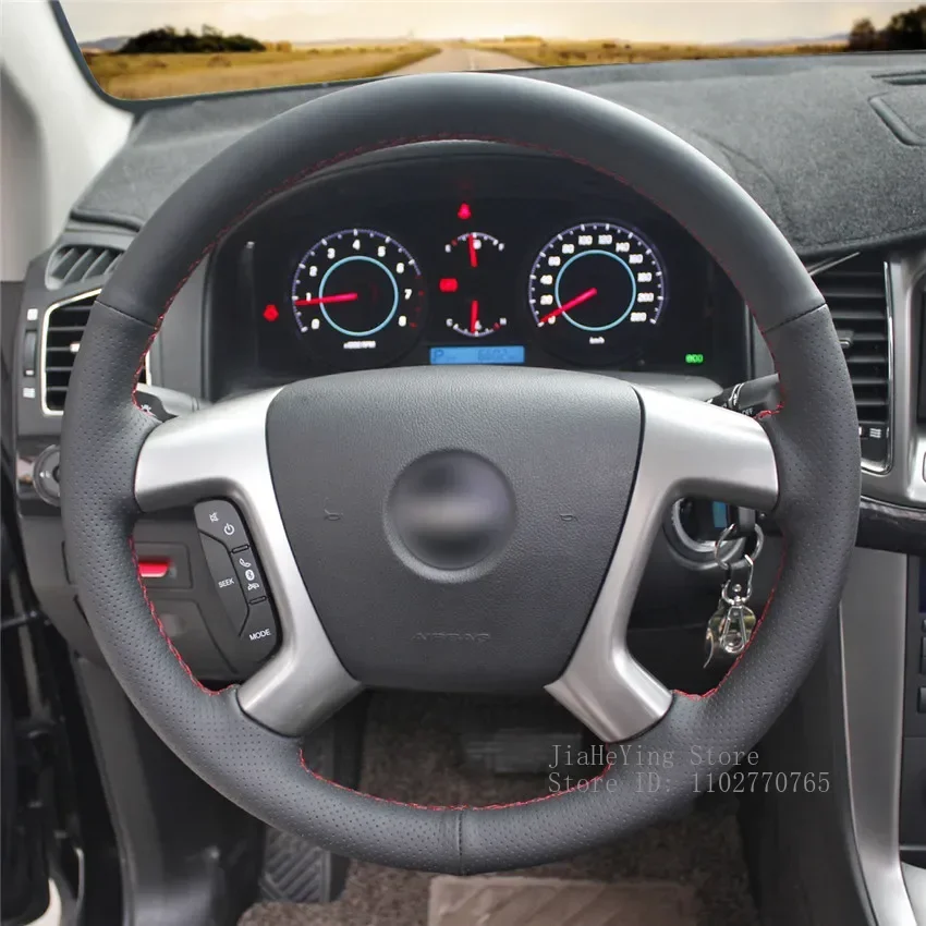 DIY Hand-Stitched Non-slip Artificial Leather Steering Wheel Cover for Chevrolet Captiva Silverado GMC Sierra Interior Accessory