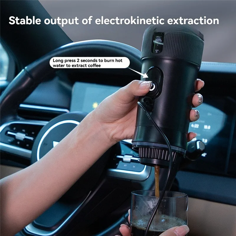 

A15F-Car Coffee Espresso Maker Portable Coffee Maker 2 In 1 Small Travel Espresso Machine Heating Extraction For RV