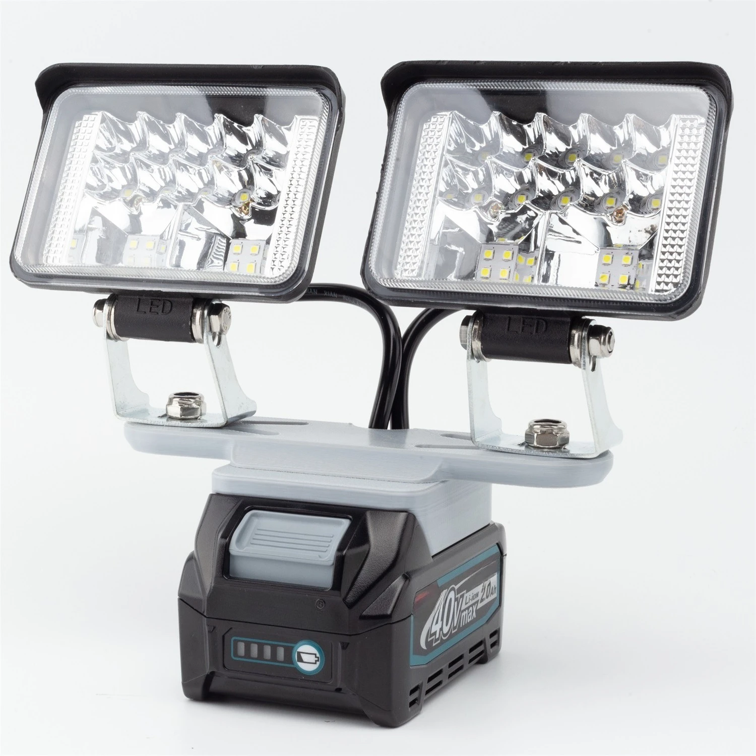 Portable Wireless Double Headlight For Makita 40V Li-ion Battery Outdoor Lamp Workshop Camping Emergency LED Light（NO Battery）
