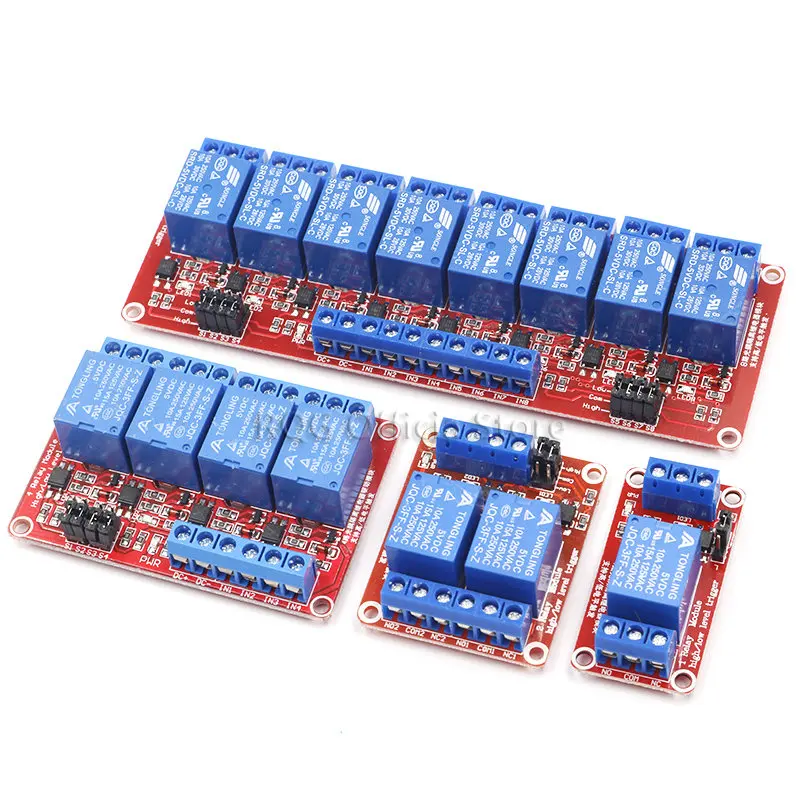 1 2 4 8 Channel 5V 12V Relay Module Board Shield with Optocoupler Support High and Low Level Trigger for Arduin0