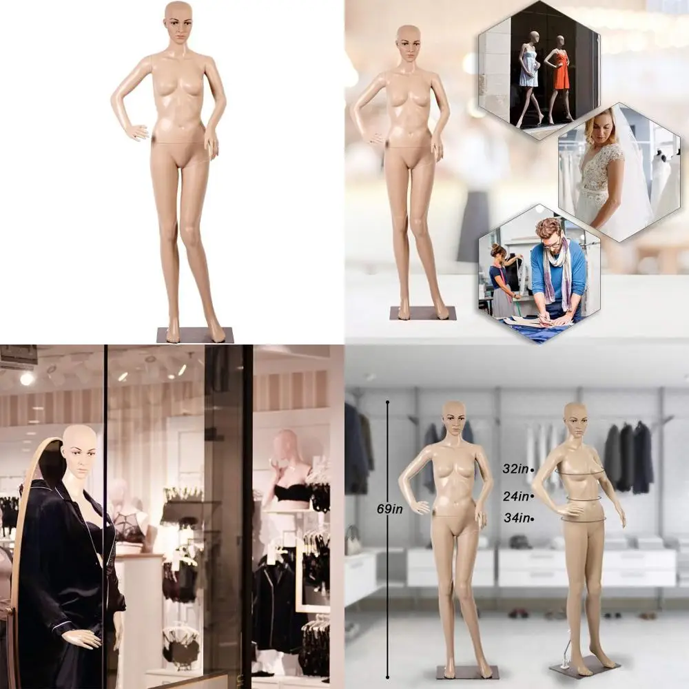 

69 Female Full Body Mannequin with Rotatable Arms, Detachable for Clothing Display