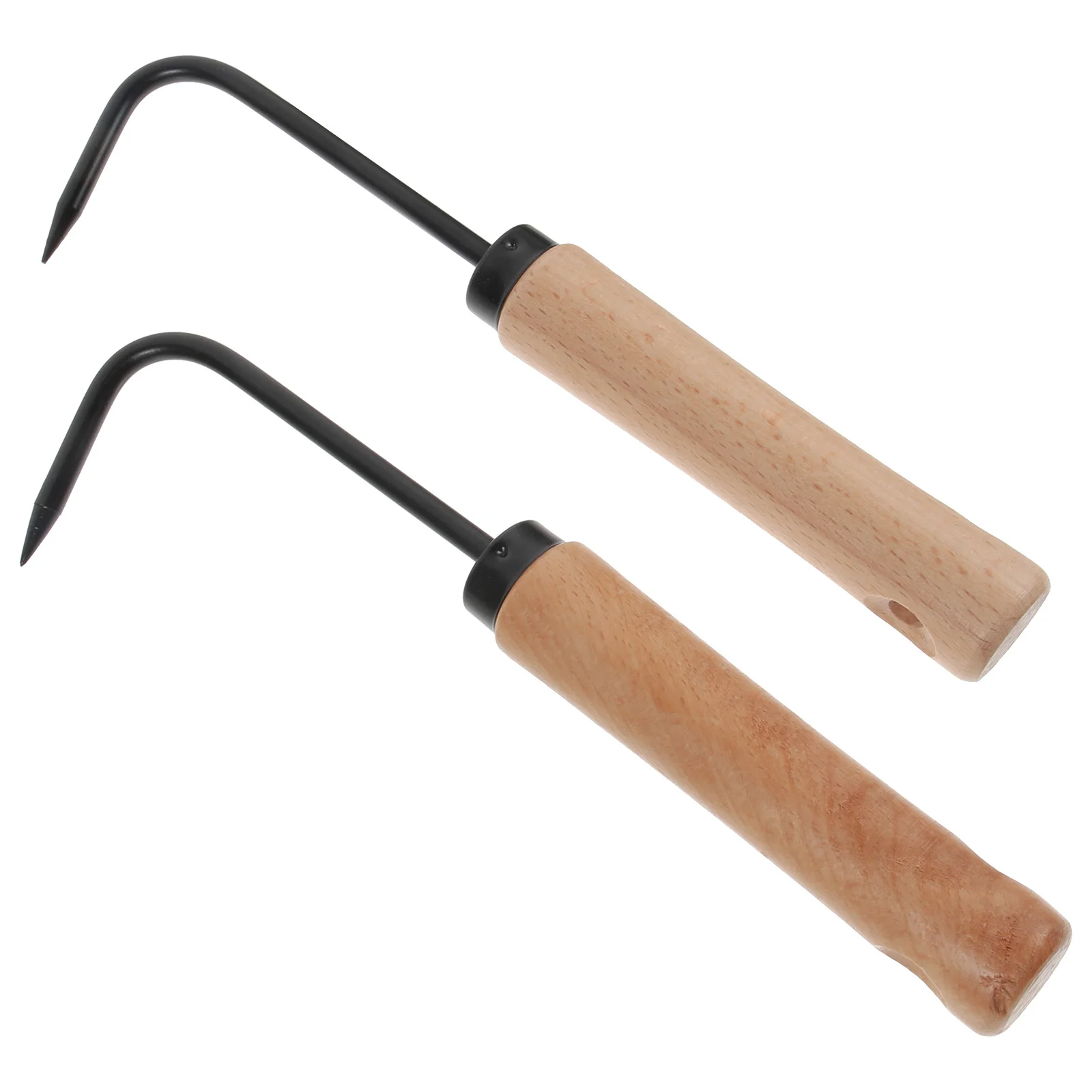 

2Pcs Garden Root Remover Manual Weeding Tool Wooden Handle Manganese Steel Heavy-Duty Metal Weeder for Soil Loosening