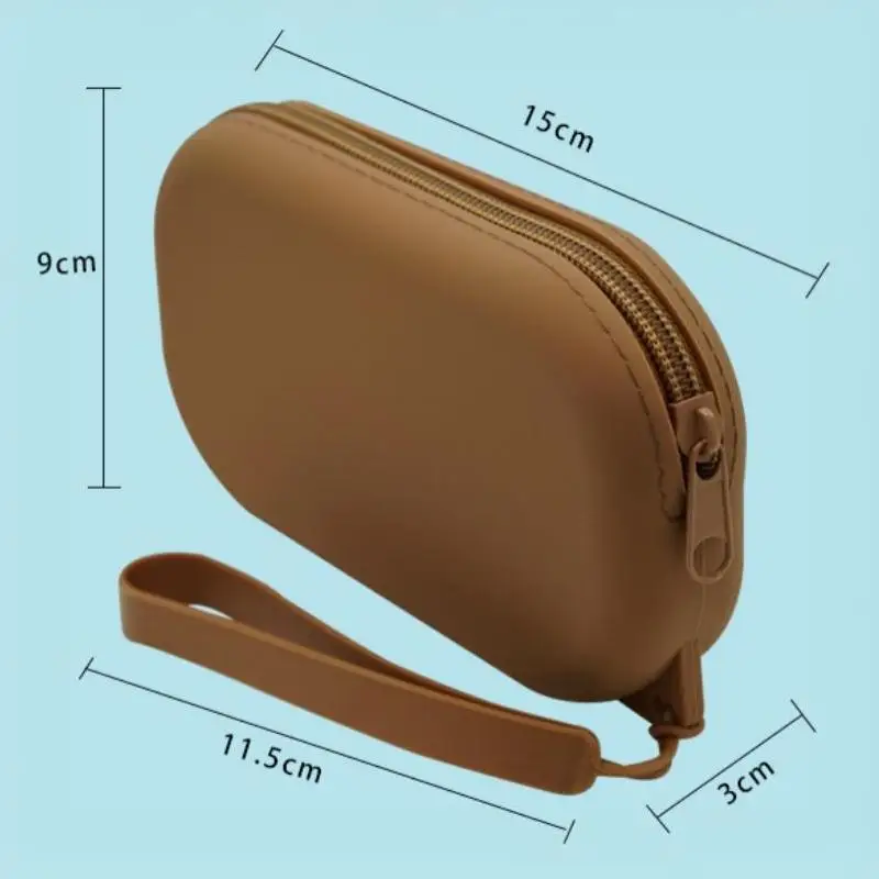 Kosmetik-Organizer, Geldbörse, Silikon, glatter Reißverschluss, Kopfhörertasche, Geldbörse für Damen und Mädchen – Detail 6