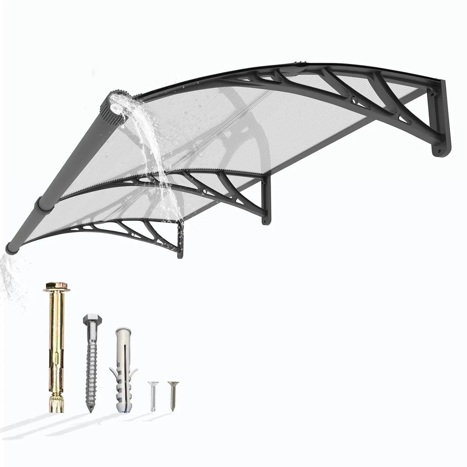 

Window Awning Door Canopy 40"x80", Awnings for Doors Polycarbonate Cover Patio Door Awning UV Rain Snow Sunlight, Customized