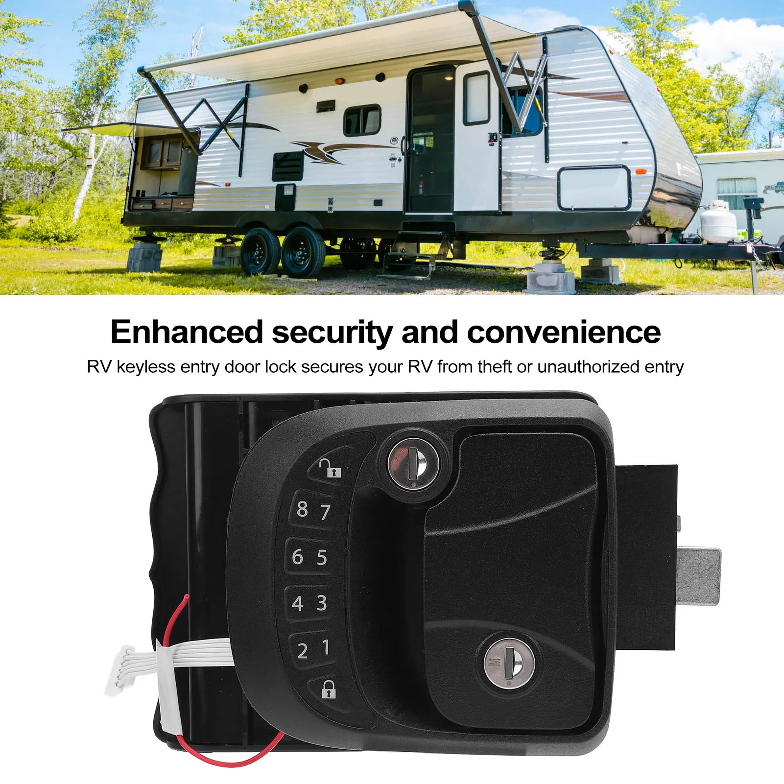 

Защелка дверного замка автофургона, клавиатура с дистанционным управлением без ключа, дверная защелка прицепа из цинкового сплава для прицепов, автодомов