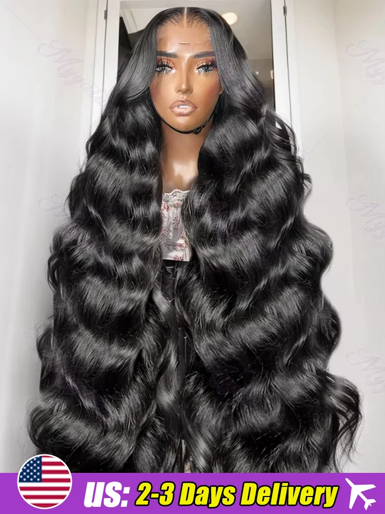 13x6 HD Transparent Body Wave Lace Frontal Human Hair Wig 30 40 Inch 13x7 Lace Front Wig 250 Density 6x6 Glueless Closure Wigs