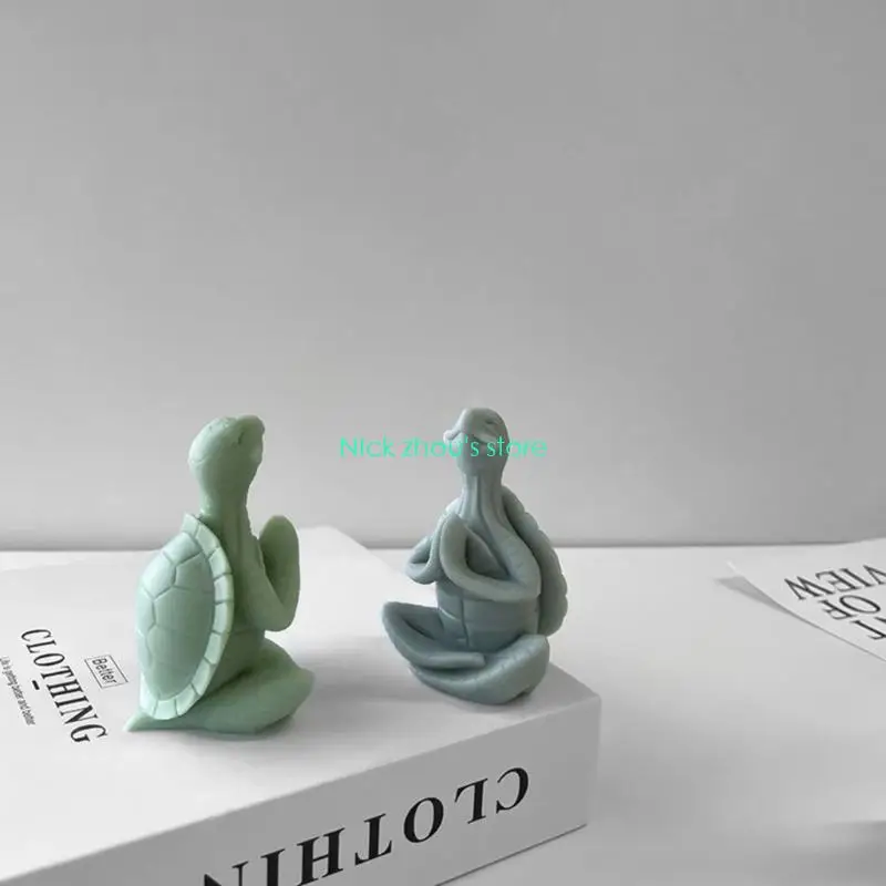 E15E قوالب الصابون قالب حرفي قالب شمع أدوات صنع يدوية على شكل سلحفاة للتأمل