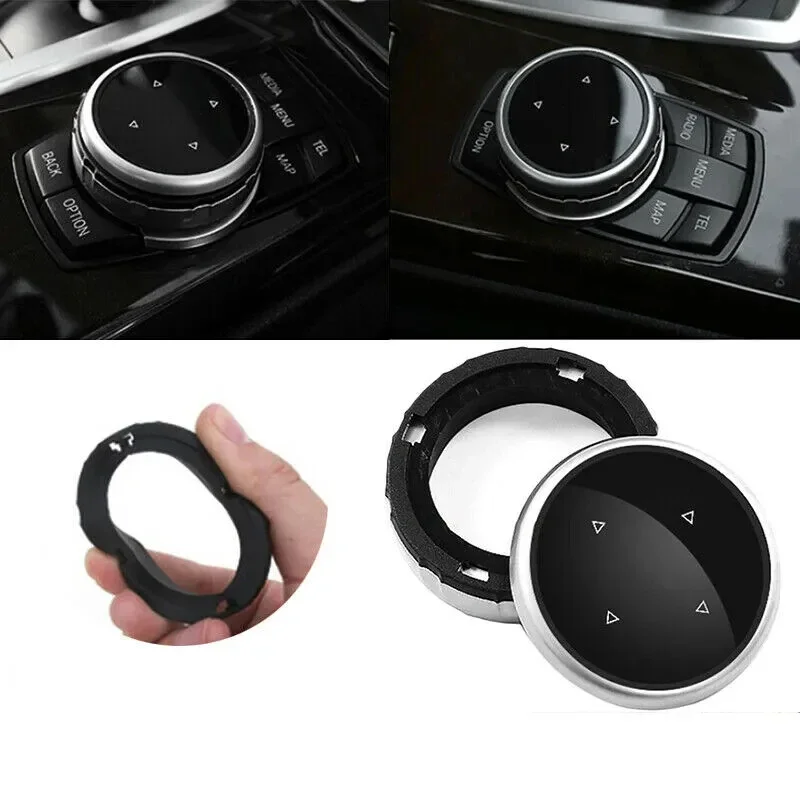 For IDrive Car Multimedia Button Cover Trim Knob Sticker for -BMW F10 F18 F07 F20 F21 F06 F12