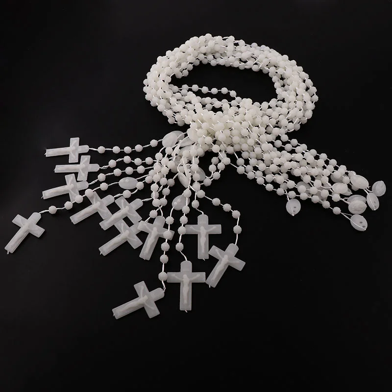 10pcs 7mm 5mm Factory Multicolor Rosaries Plastic Rosary Beads Bright Necklace Catholicism Prayer Religious Jewelry