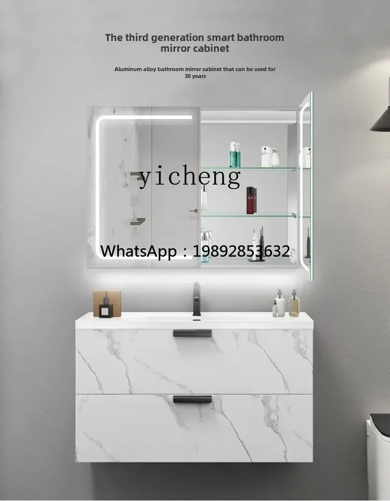 G1   mirror cabinet storage space aluminum bathroom mirror cabinet separate wall-mounted toilet smart mirror box