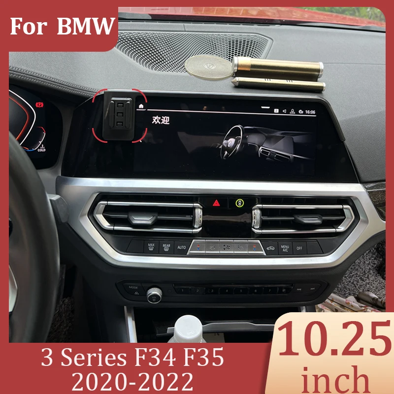 For BMW 3 Series F34 F35 2020-2022 Car Phone Holder DIY Projection Screen Wireless Charger Screen 10.25 Inch Fixed Bracket Base