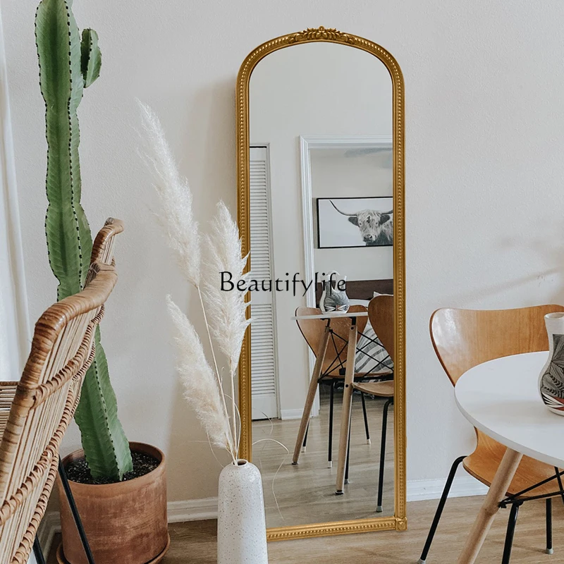 

American retro full body floor mirror vertical European French fitting mirror