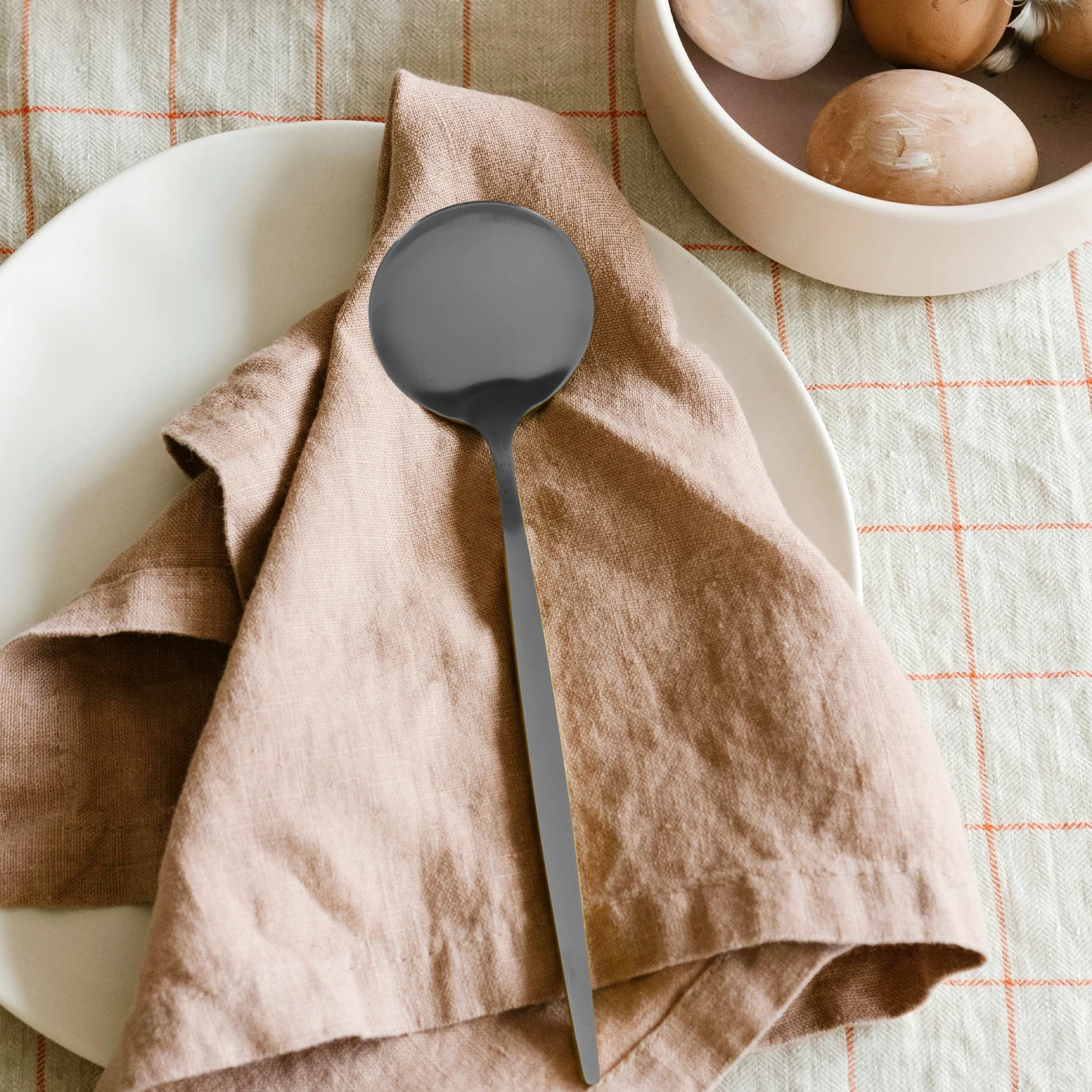 

6 Pcs Dinner Spoons Stainless Steel 8 1 Inch Matte Finish Soup Spoons Soup Spoon Kitchen Tableware Serving Round