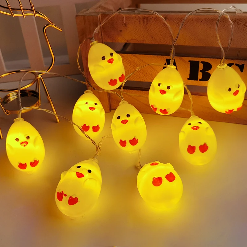 1.5m Easter LED Chick Light String Decorations For Home Easter Hanging Happy Easter Party Decoration Supplies