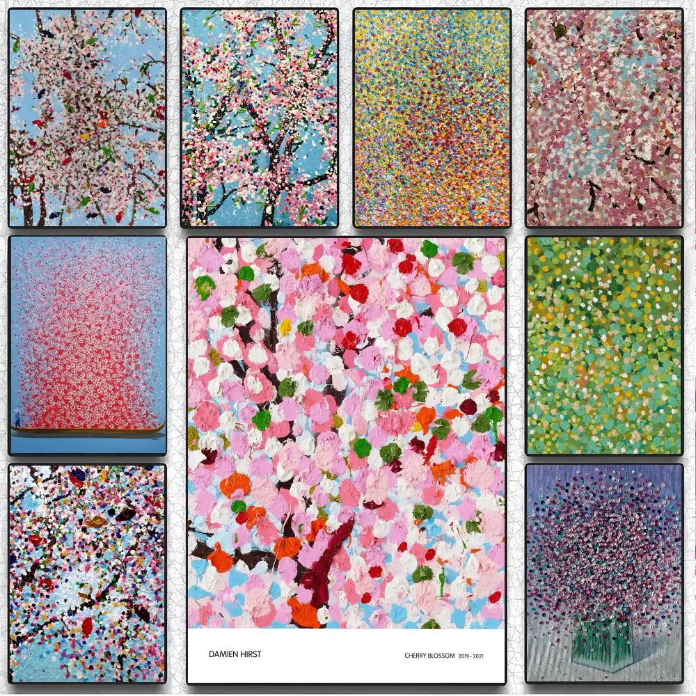 Contemporary Artist Damien Hirst Poster Artistic Peel-Off Wall Decor, Indoor Outdoor Home Ornament for Collectors