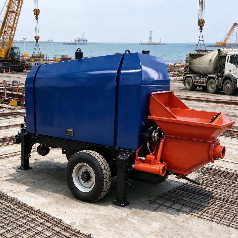 Portable Small Diesel Concrete Pump Mini Concrete Pumping Machine With Enlarged Discharge Port Mobile Concrete Pump For Work