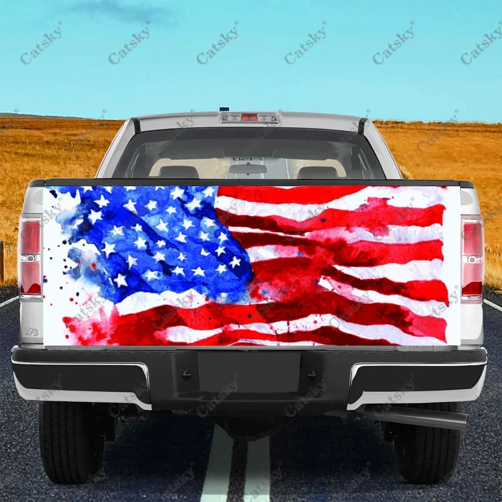 

American Flag Print Car Tail Trunk Protect Vinly Sticker Decal Auto Accessories Hood Decoration Sticker for SUV Off-road Pickup