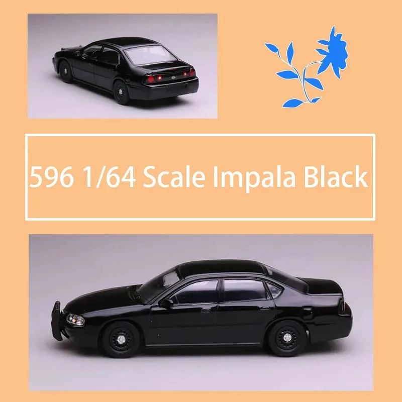 596 1/64 Scale Impala Black Alloy Simulation Car Model Static Collection Decorated Holiday Gifts Toys Souvenir Gift