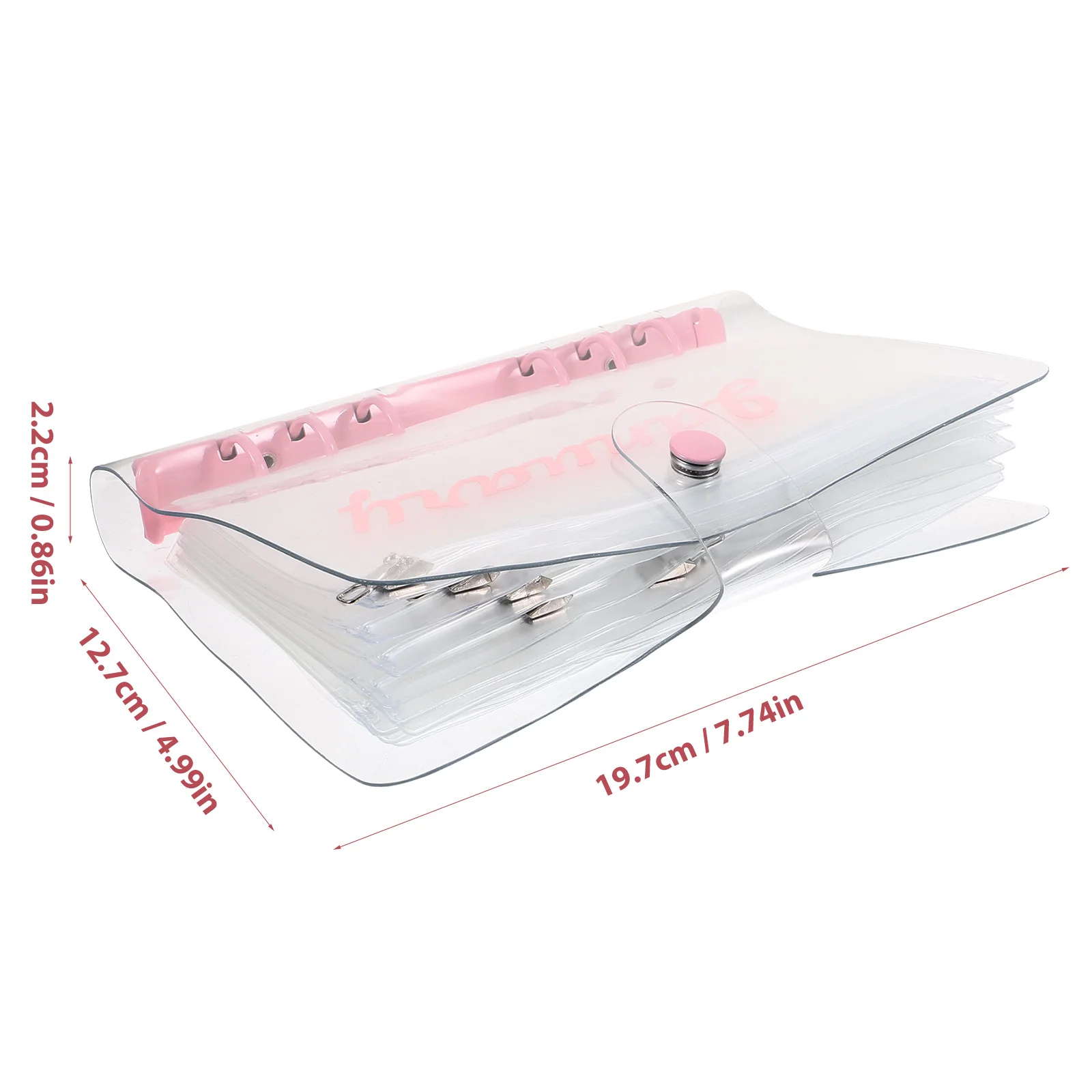 1 Set Pvc Budget Binder Pockets Month Budget Organizer 6-Ring Insert Document Filing Bag Reusable Pouch For Loose Leaf Notebook