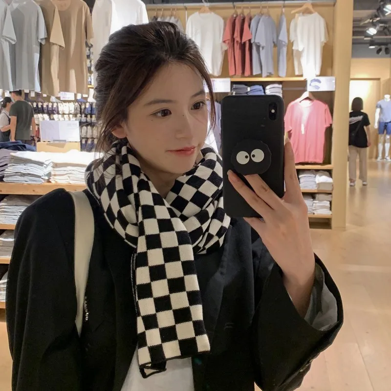 

2024 New Chess Scarf Women Winter Versatile Commuting Fashion Korean Edition Versatile Autumn Winter Warm Scarf Couple YC49