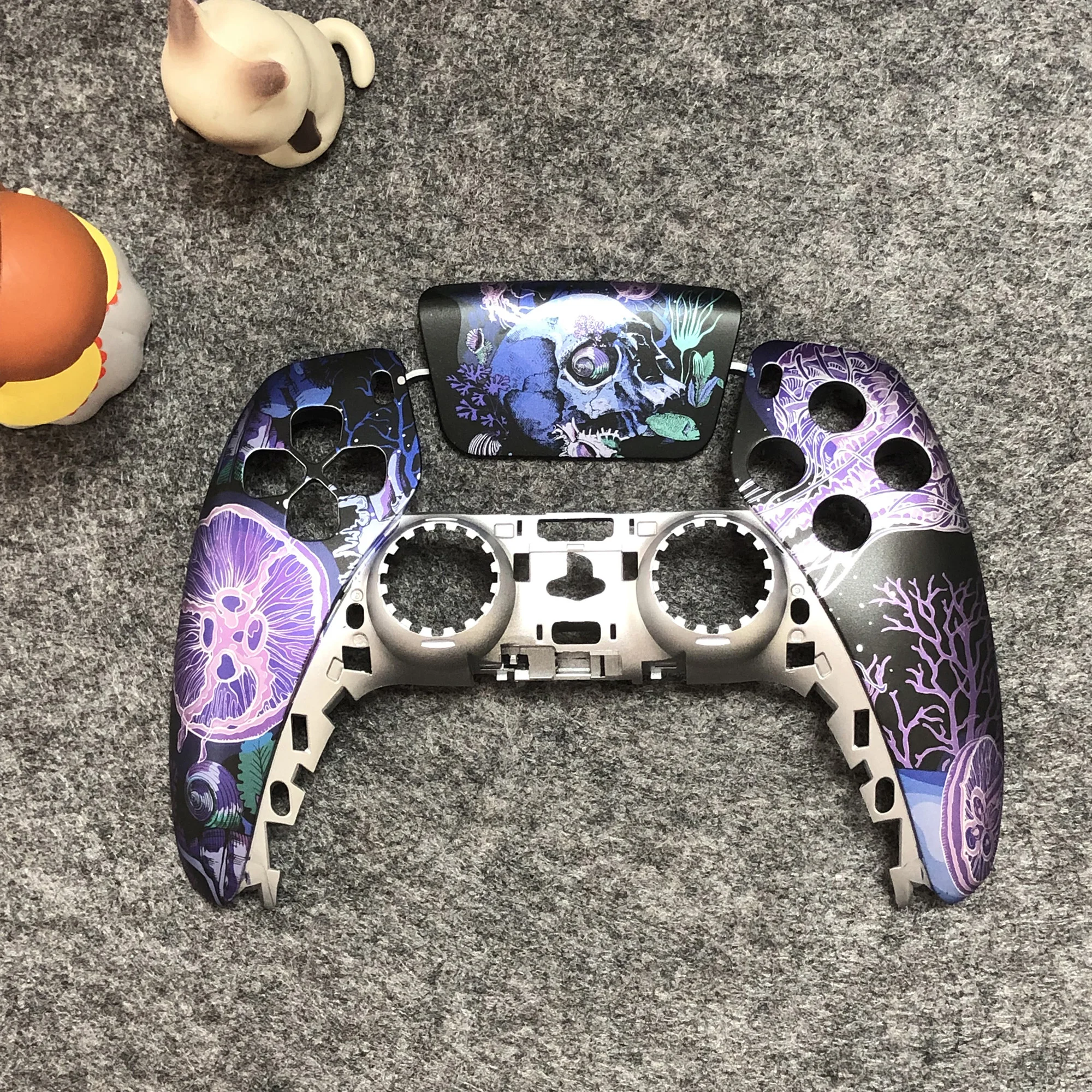 PS5 Grip Custom Cover Mod DS5 Front Case Skin-like Feel Plum Theme Case Sanzu no Kawa