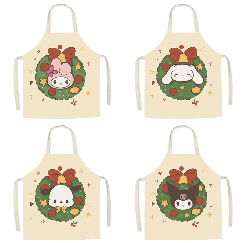 Sanrio Christmas decoration apron ‌‌Cute Kuromi Melody children's bib kitchen restaurant waiter chef apron anti-fouling