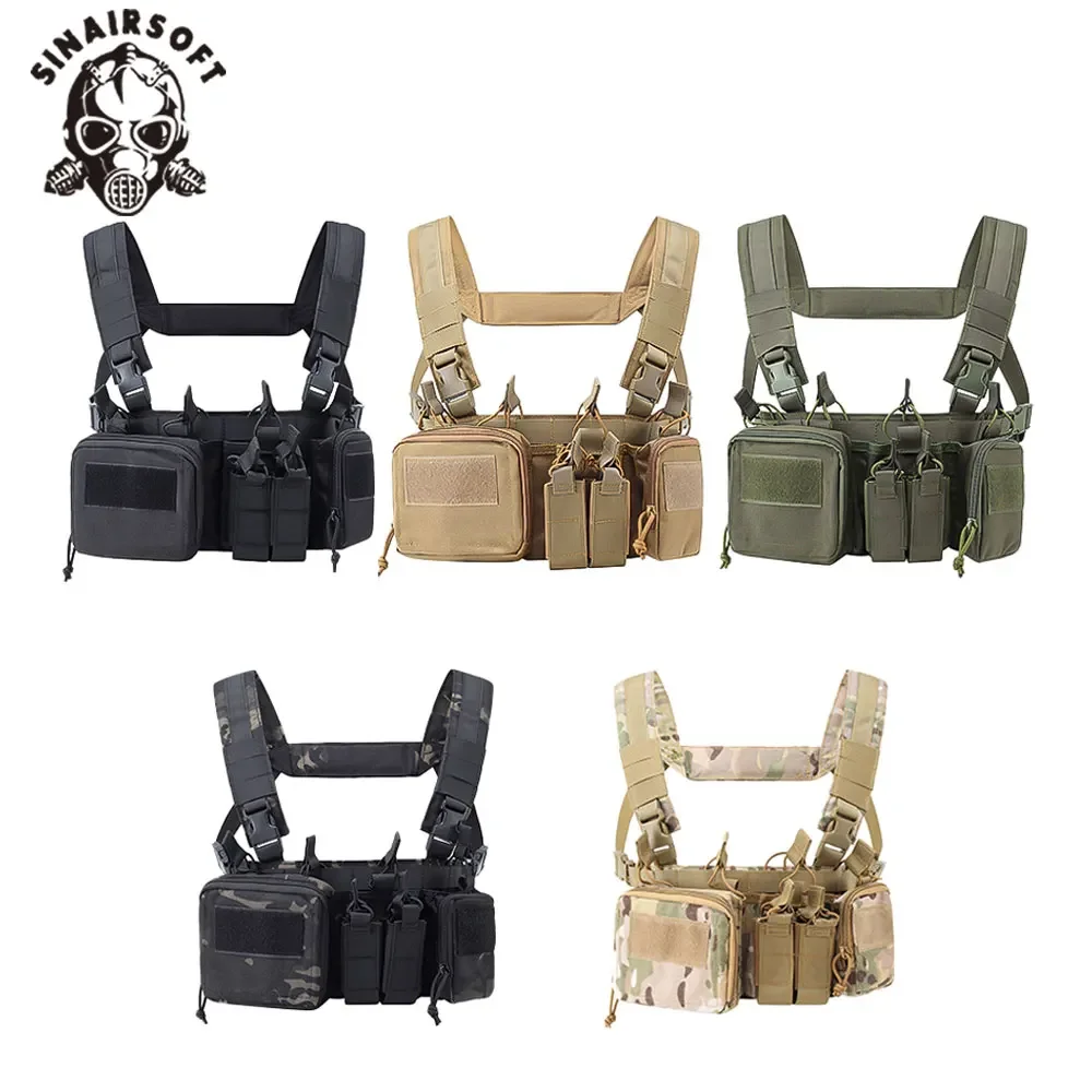 

SINAIRSOFT CS Match Wargame TCM Chest Rig Airsoft Tactical Vest Pack Magazine Pouch Holster Molle System Waist Men Nylon Hunting