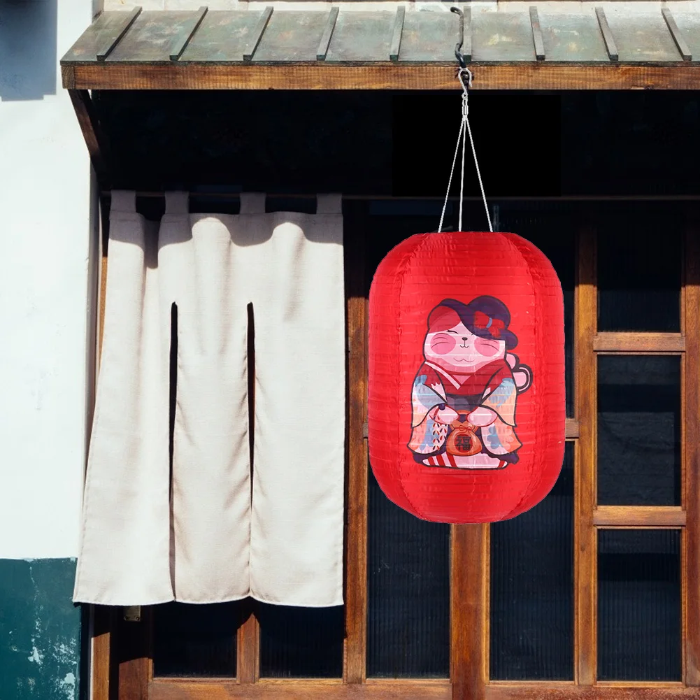 

25 см солнечный подвесной фонарь с принтом IP65 водонепроницаемый новый фонарь в японском стиле для наружного декора сада и двора