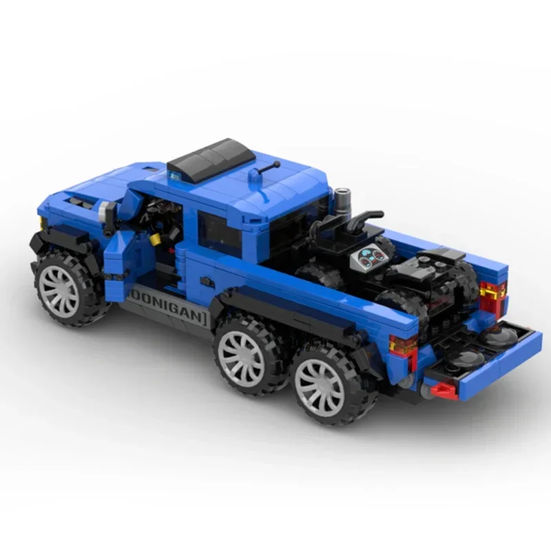 Modèle de voiture de ville Moc briques de construction véhicule F-150 avec technologie de remorque blocs modulaires cadeaux jouets de noël ensembles de bricolage assemblage