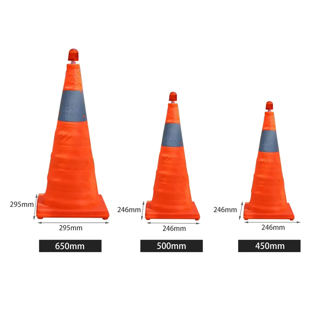 Telescopic Folding Road Cone Barricades Warning Sign Reflective Oxford Traffic Cone Traffic Facilities For Road Safety Wholesale