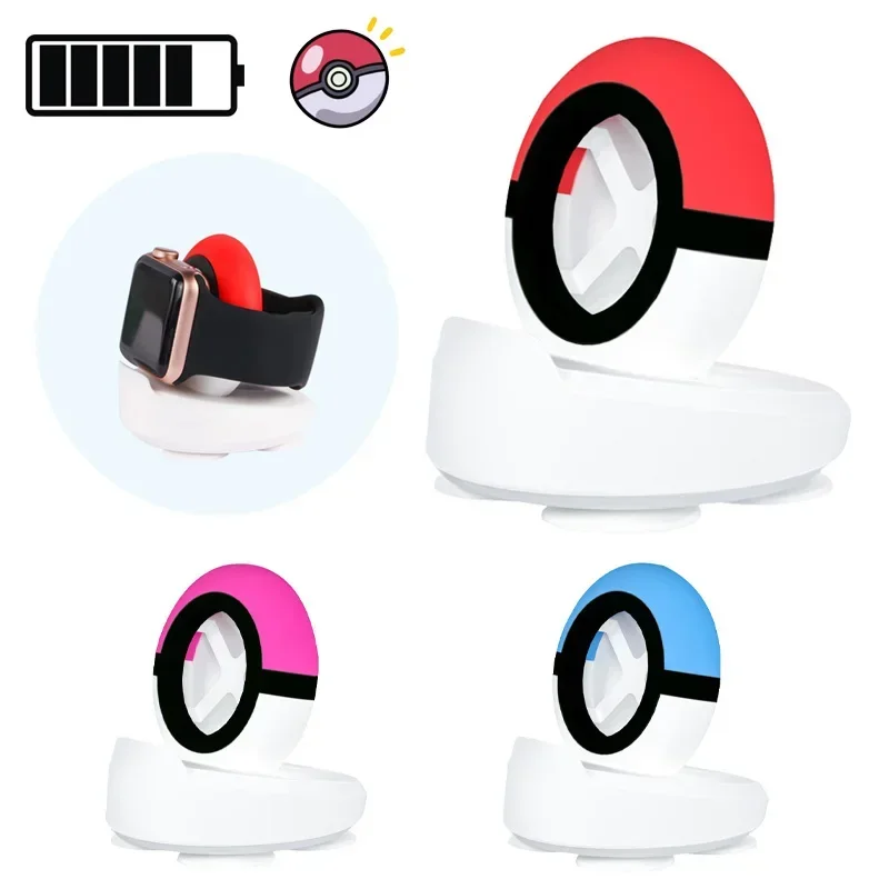 Pokemon Poke Ball Holder Bracket For Apple Watch 8 7 6 SE 5 4 Charger Stand For iWatch 45mm 44mm 42mm 41 40mm 38 Accessories