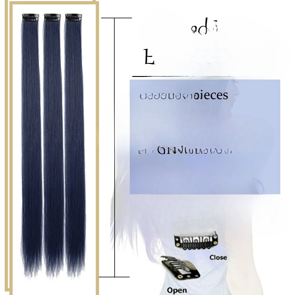 10 قطعة/الحزمة يسلط الضوء على وصلات الشعر الملونة للفتيات 22 بوصة ألوان أومبر مستقيم الاصطناعية Hairpieces2026 #4