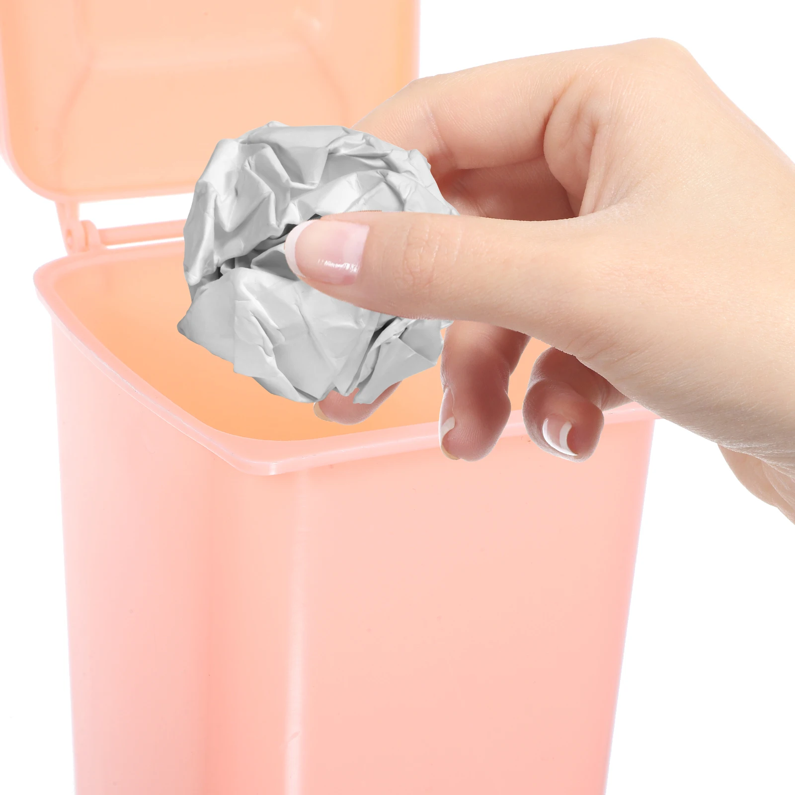 4 個ミニデスクトップゴミ箱かわいい漫画小さなプラスチックゴミ箱デュアルユースペンホルダーオフィスホームデスクオーガナイザー