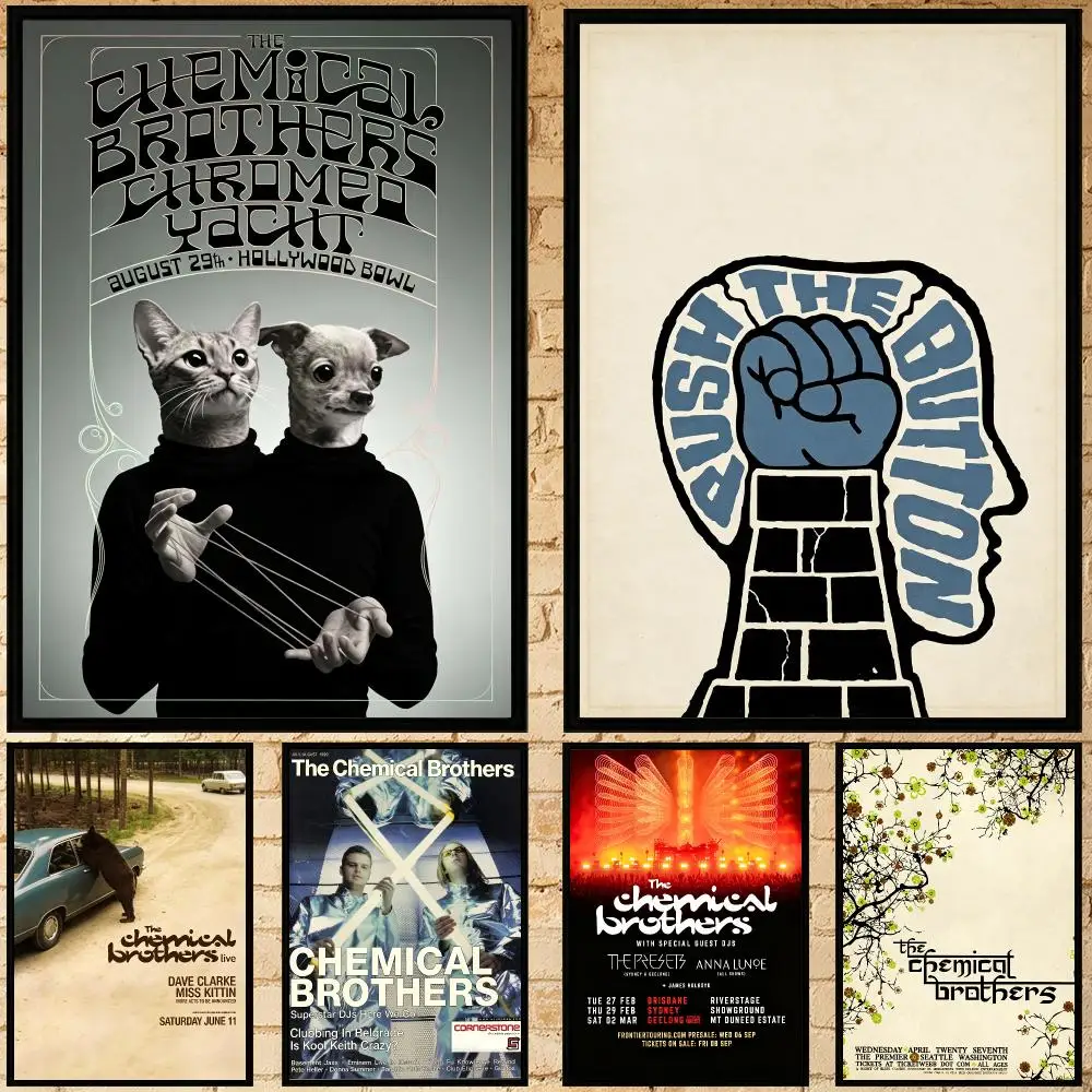 band The Chemical Brothers Poster Poster HD Waterproof Self-adhesive Art Print Wall Decor for Bedroom Living Room Gift