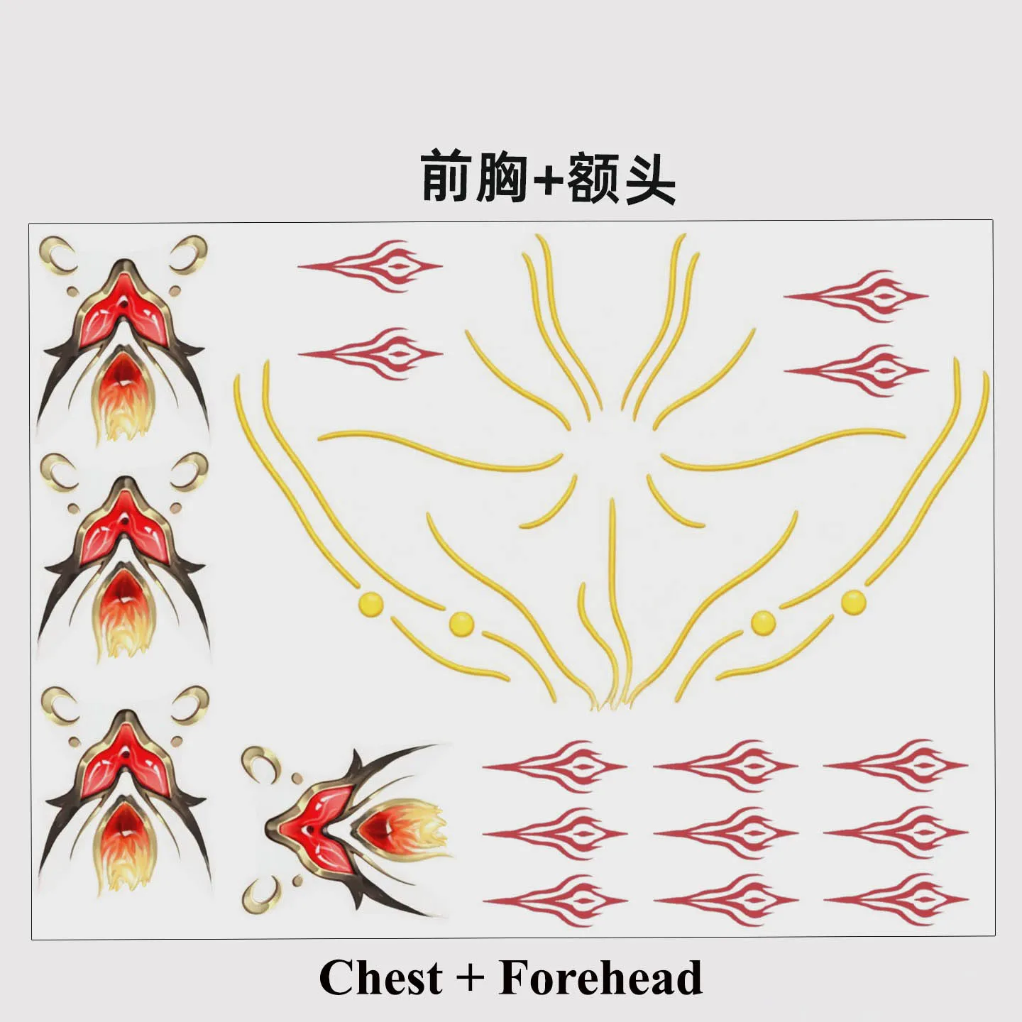 Game Wuthering Waves Hsin Cosplay Prop Second Form Tattoo Sticker he Moon Fox Role Play Transfer Tattoos Paster For Hallowmas