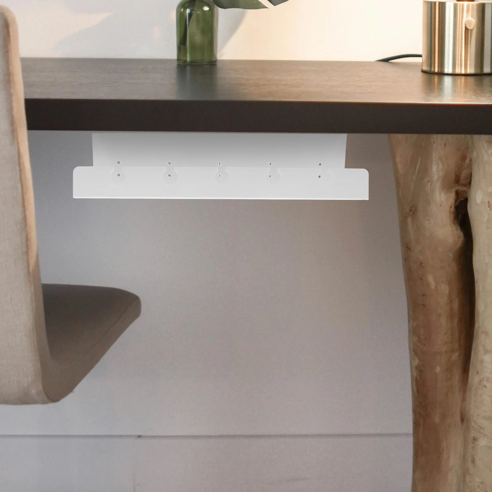 

Under Desk Cable Tray ABS Sturdy Wire Organizer Hidden Cord Management for Home Office Study Room Storage Under The Desk Drawer